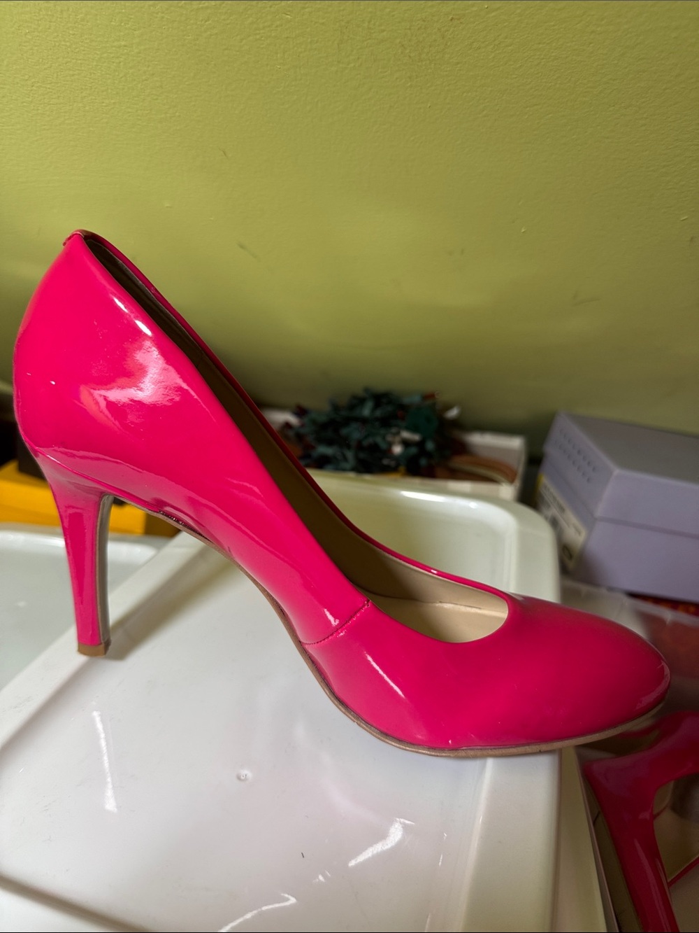 Nine West Bright Pink Patent High Heel Pumps